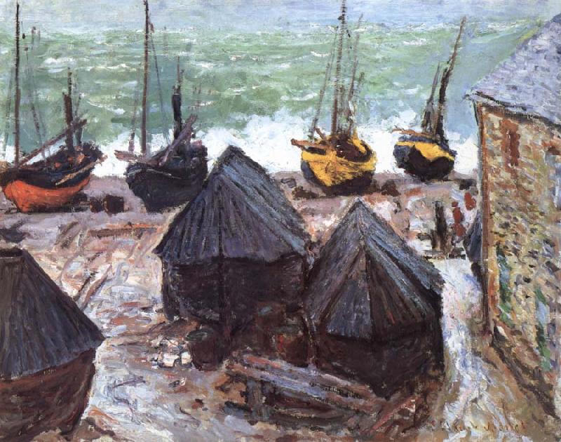 Claude Monet Boats on the Beach oil painting image